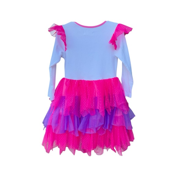 4th Birthday Party Princess Girl Dress with Long Sleeves - Picture 2 of 5